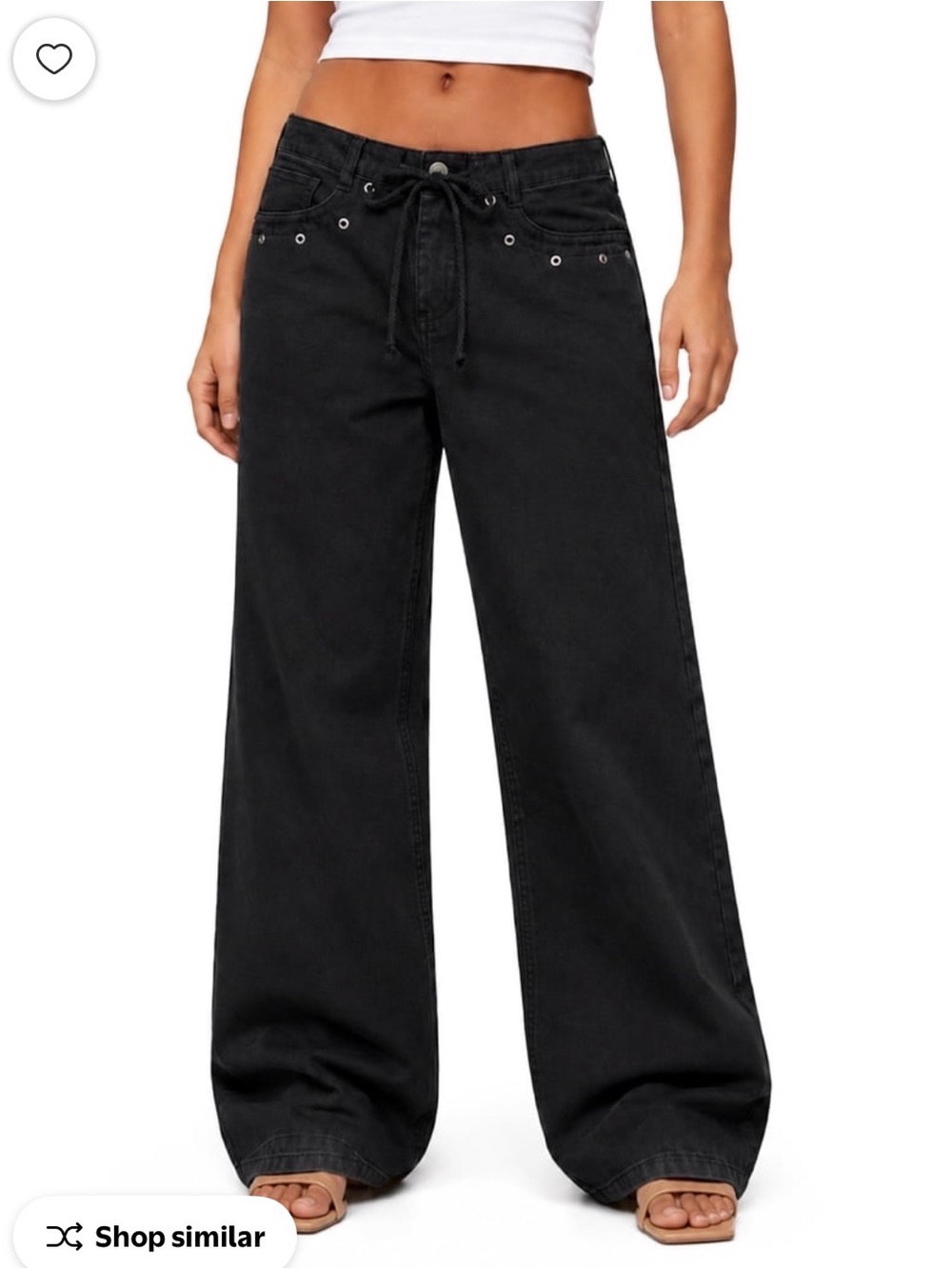 Low Rise Wide Leg Jeans Black size S 4/6
